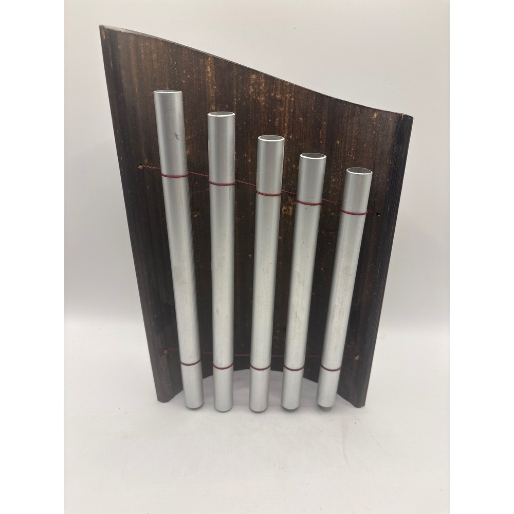 Vintage Bamboo Sea Turtle 5 Tube Aluminum Percussion Instrument 8in